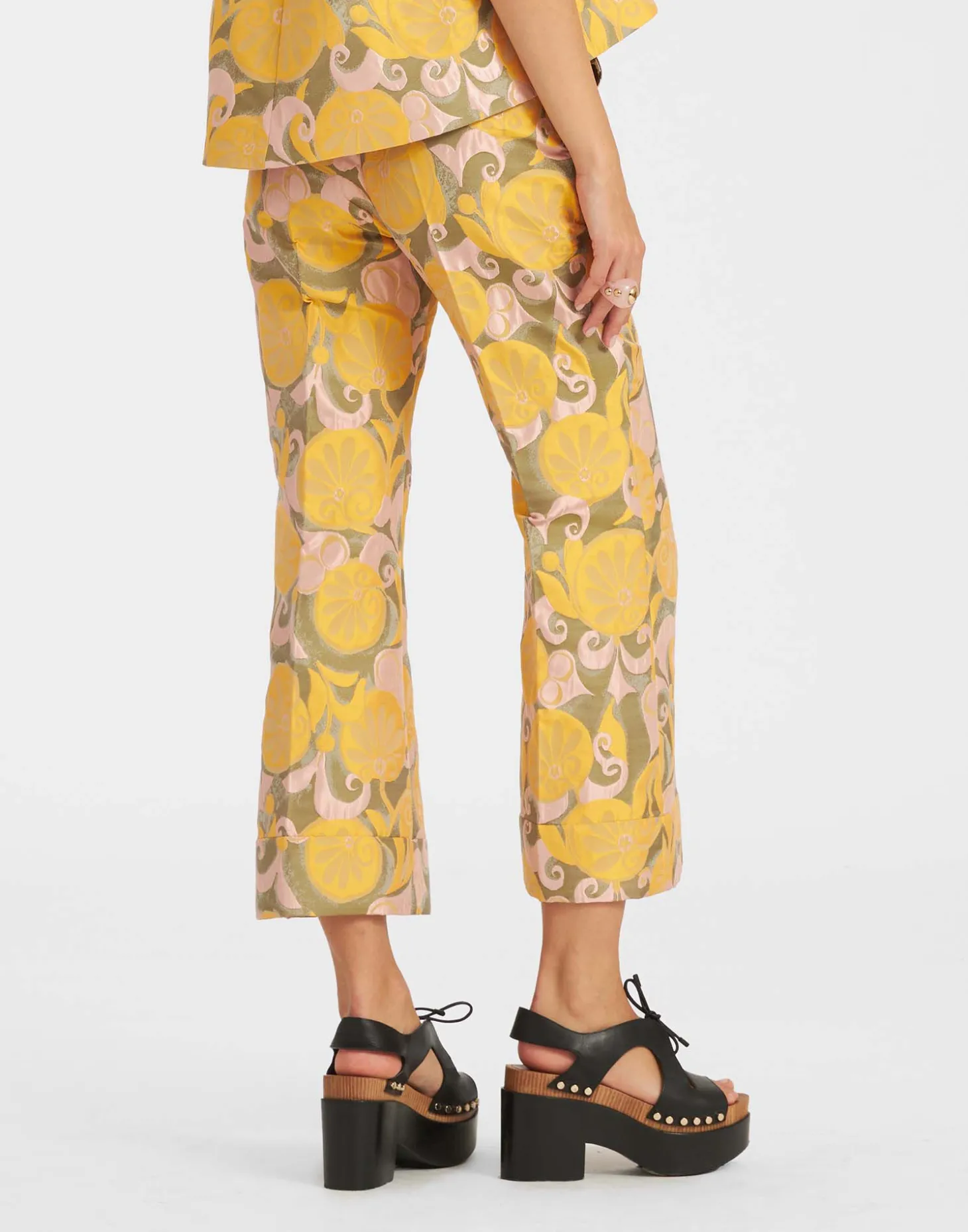 Hendrix PantsMoonflower Yellow in Jacquard