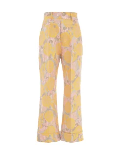 Hendrix PantsMoonflower Yellow in Jacquard