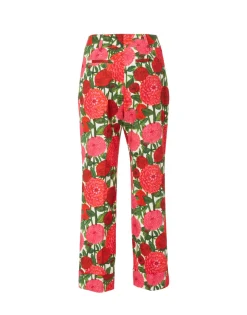 Hendrix PantsPink Dahlias in Shot Cotton
