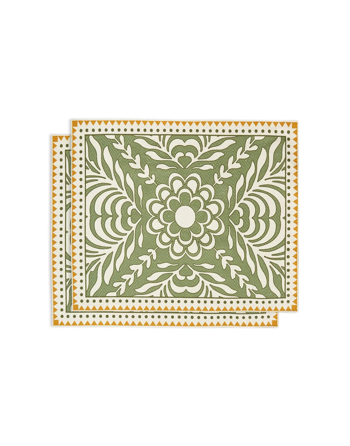 Herringbone Placemats Set Of 2Tudor Light Green in Cotton Chevron