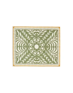 Herringbone Placemats Set Of 2Tudor Light Green in Cotton Chevron