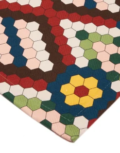 Herringbone RunnerHoneycomb Tiles in Cotton Chevron