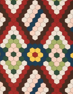 Herringbone RunnerHoneycomb Tiles in Cotton Chevron