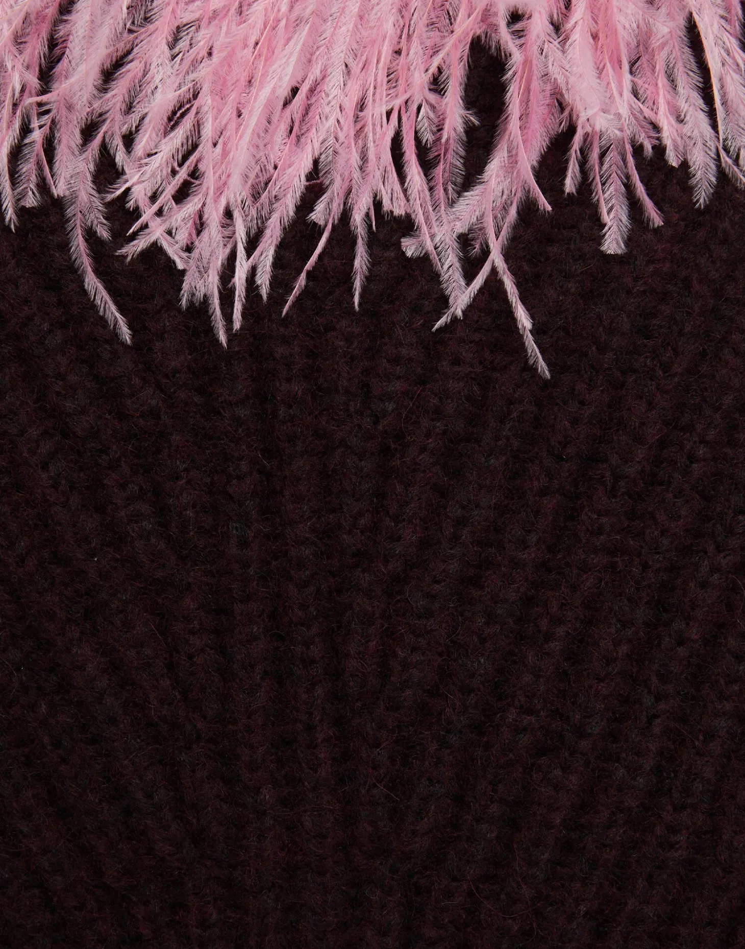 High Kick CardiganBordeaux in Wool With Feathers