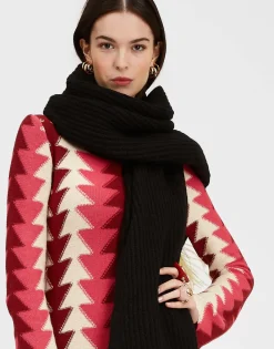 High Kick ScarfAnthracite in Wool With Feathers