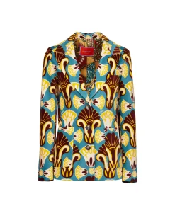 24/7 JacketDendera Light Blue in Cotton Velvet