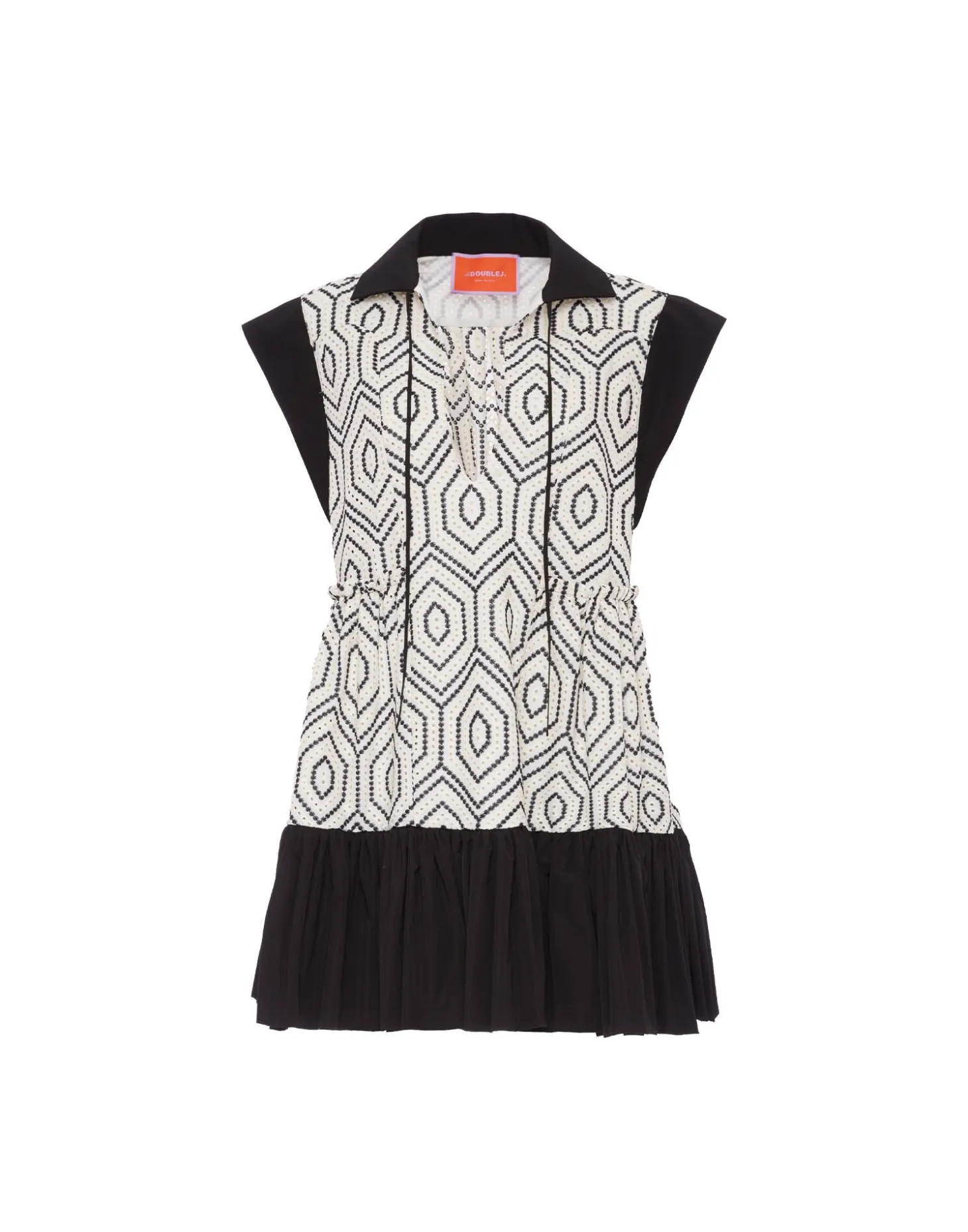 Jackie Mini DressSolid Ivory in Cotton Sangallo