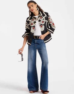 JJ Jean JacketMedallion Plac&eacute;e Black in Denim