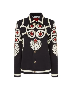 JJ Jean JacketMedallion Plac&eacute;e Black in Denim