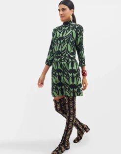 Juliet DressPapyrus Green in Sabl&eacute; Satin