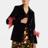 Keaton JacketSolid Black in Cotton Velvet With Feathers