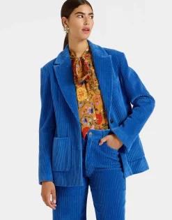 Kelly JacketSolid Light Blue in Velvet Corduroy