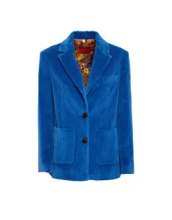 Kelly JacketSolid Light Blue in Velvet Corduroy