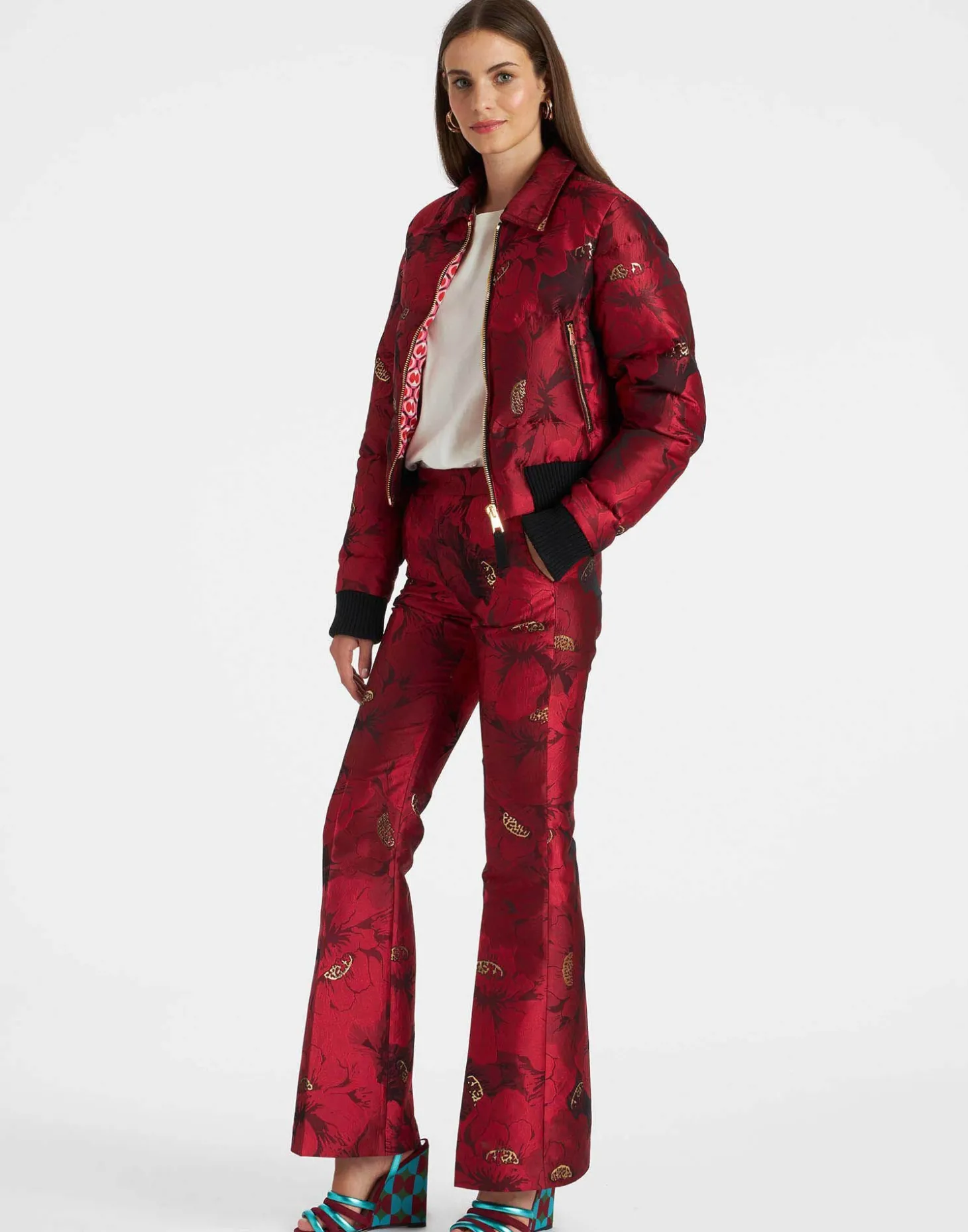 La Comasca Puffer BomberRuby Red in Jacquard