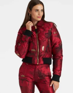 La Comasca Puffer BomberRuby Red in Jacquard