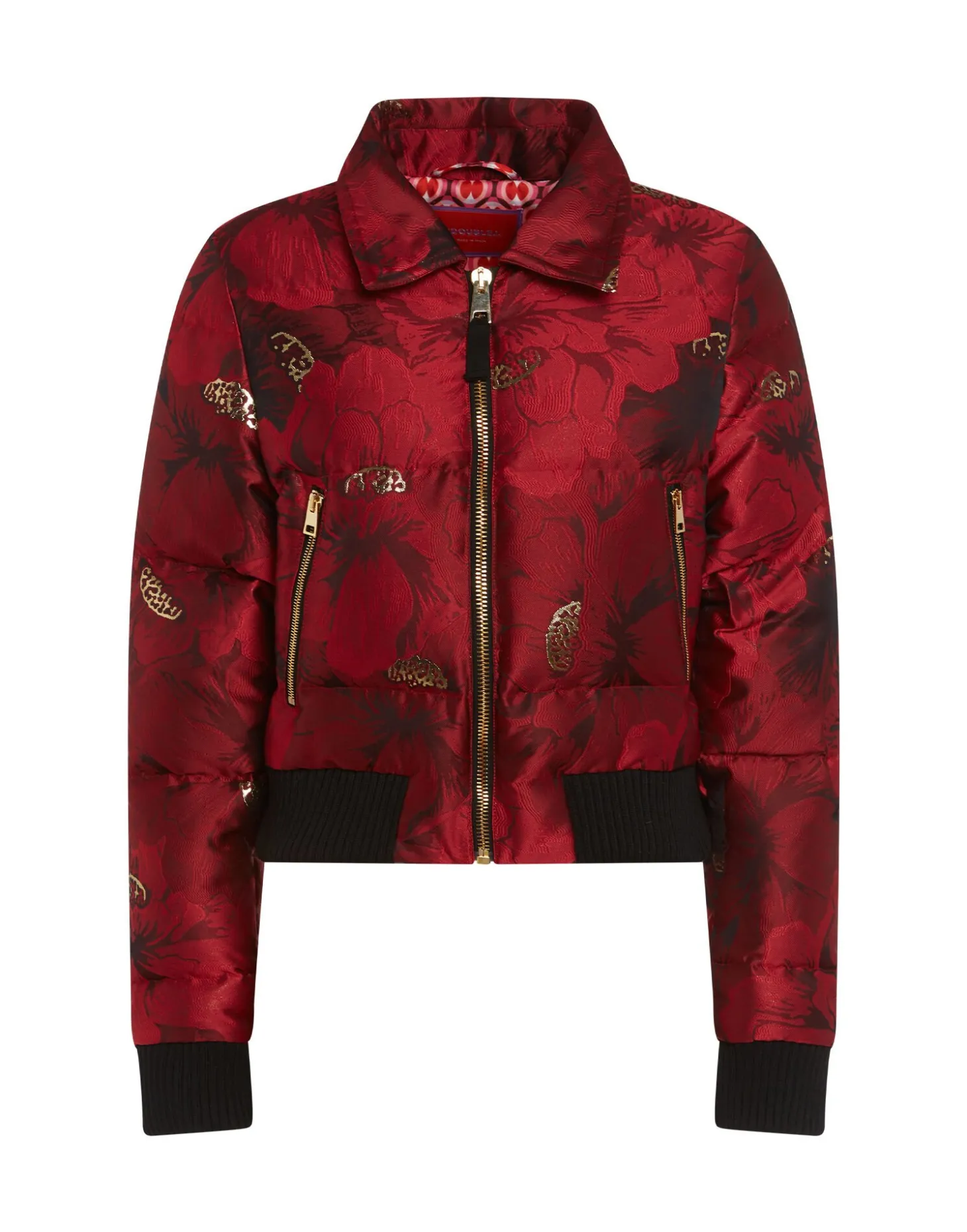 La Comasca Puffer BomberRuby Red in Jacquard