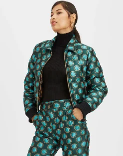 La Comasca Puffer BomberWinter Sun Emerald in Jacquard