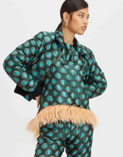 La Comasca Puffer BomberWinter Sun Emerald in Jacquard