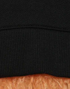 La Scala HoodieBlack in Heavy Jersey With Feathers