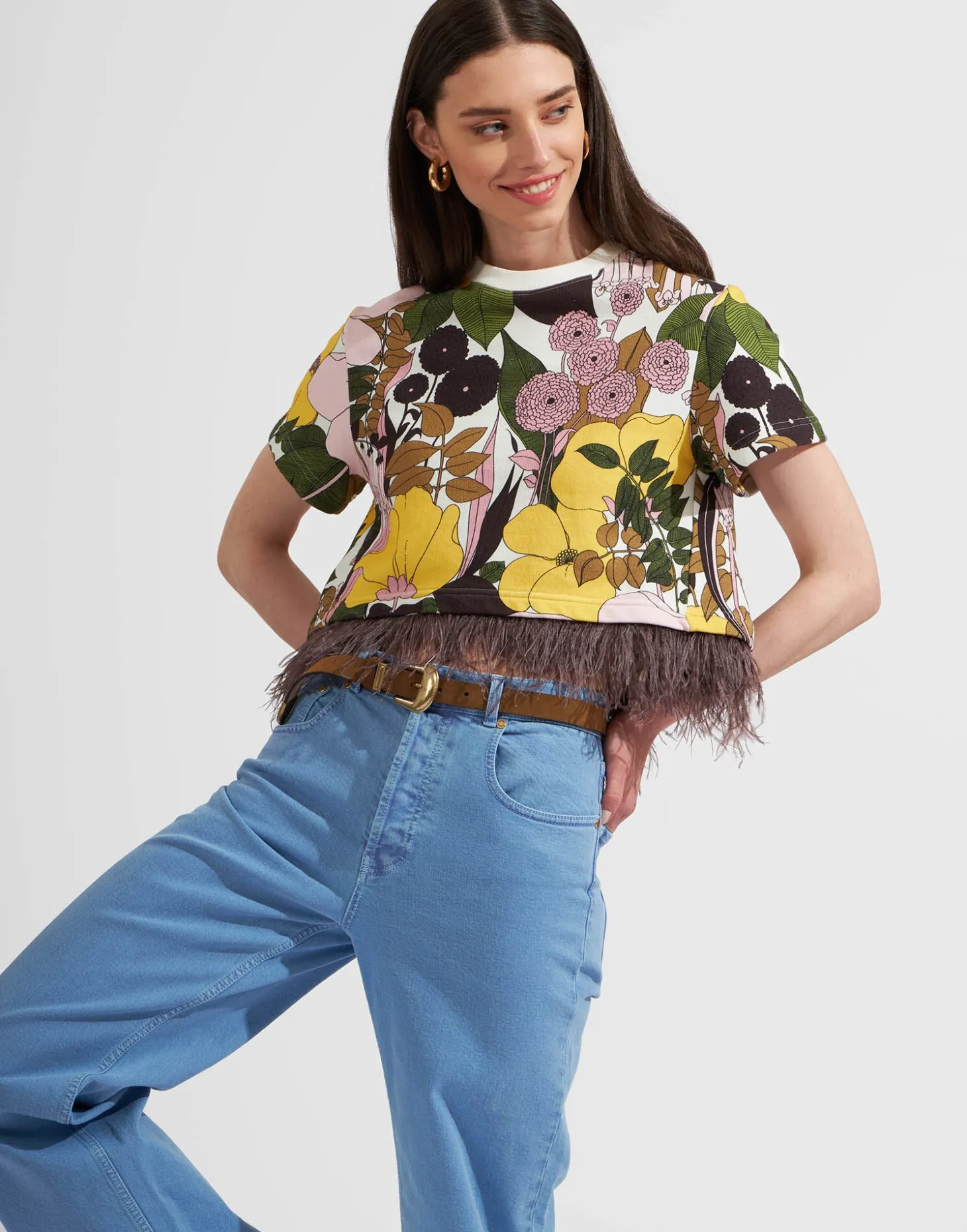 La Scala TeeBig Flower Rose in Jersey