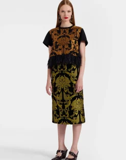 La Scala TeeCherubs Black in Fil Coup&eacute; With Feathers