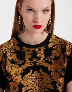 La Scala TeeCherubs Black in Fil Coup&eacute; With Feathers