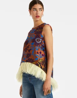 La Scala Top (With Feathers)Jacquard Selva in Jacquard