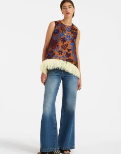 La Scala Top (With Feathers)Jacquard Selva in Jacquard