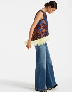 La Scala Top (With Feathers)Jacquard Selva in Jacquard