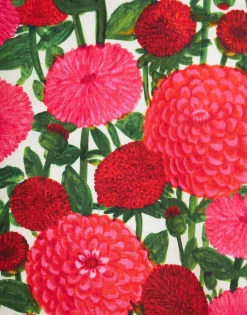 La Scala Top (With Feathers)Pink Dahlias in Shot Cotton