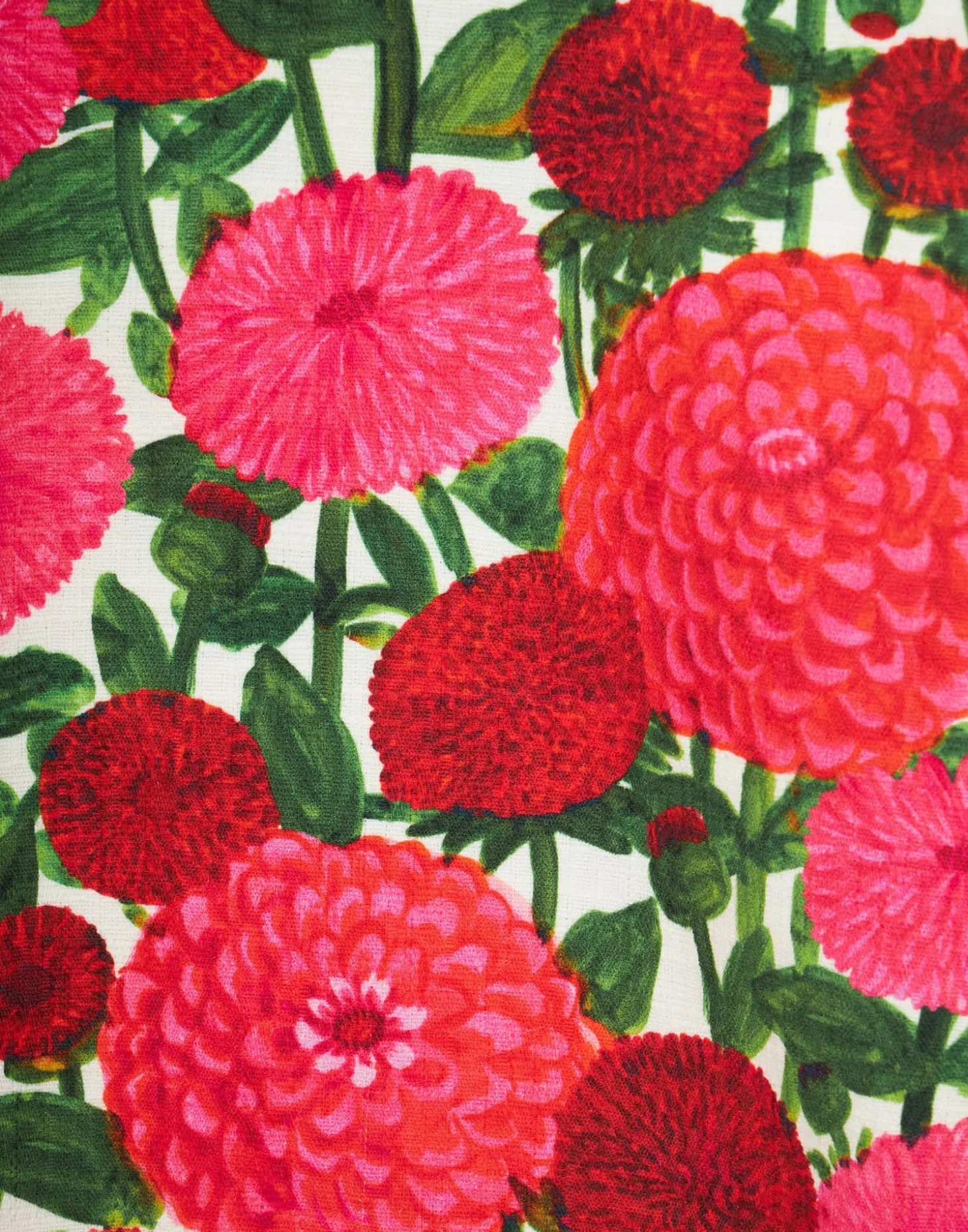 La Scala Top (With Feathers)Pink Dahlias in Shot Cotton