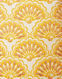 La Scala TopFans Gold in Jacquard With Feathers