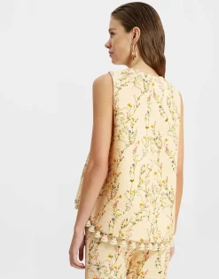 La Scala TopPrimavera Cream in Tweed With Tassels