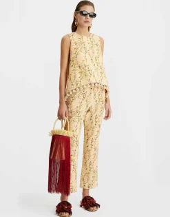 La Scala TopPrimavera Cream in Tweed With Tassels