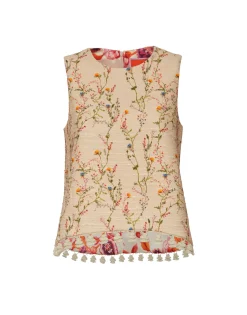 La Scala TopPrimavera Cream in Tweed With Tassels