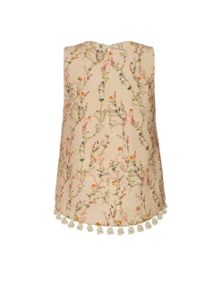 La Scala TopPrimavera Cream in Tweed With Tassels