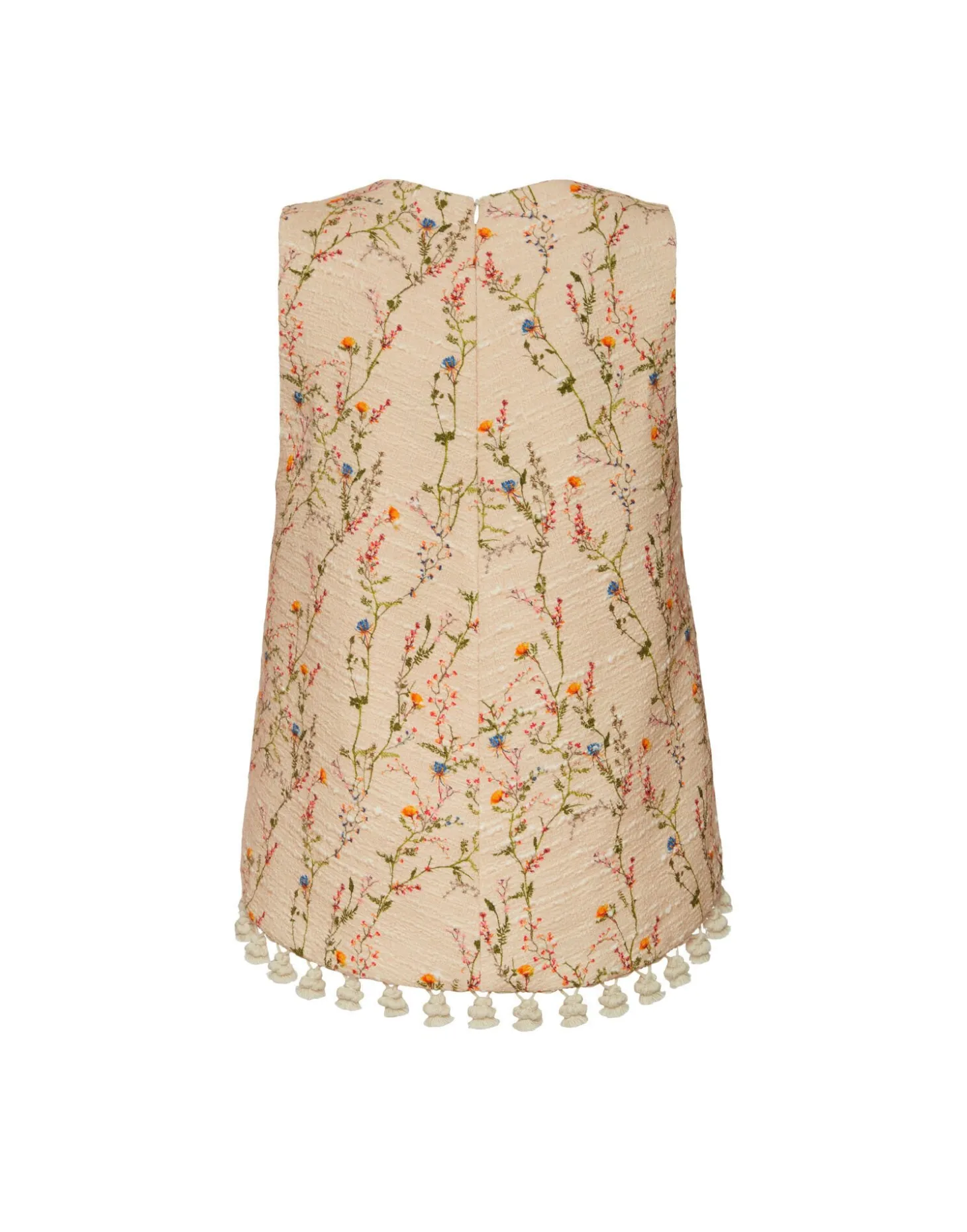 La Scala TopPrimavera Cream in Tweed With Tassels