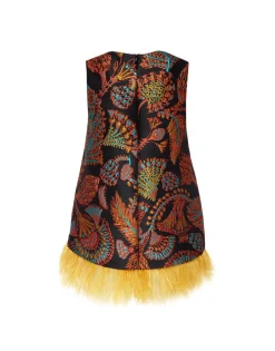 La Scala TopSicomore Black in Jacquard With Feathers