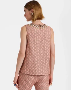 La Scala TopTulip Pale Pink in Jacquard Embroidered