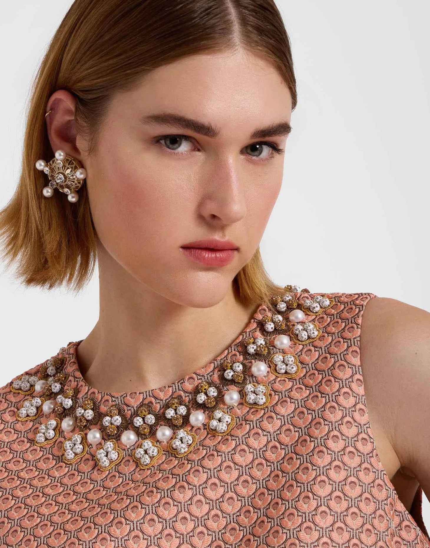 La Scala TopTulip Pale Pink in Jacquard Embroidered