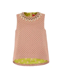 La Scala TopTulip Pale Pink in Jacquard Embroidered