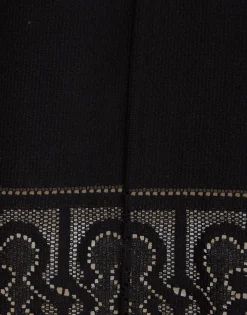 Lacey House T-ShirtSolid Black in Embroidered Cotton