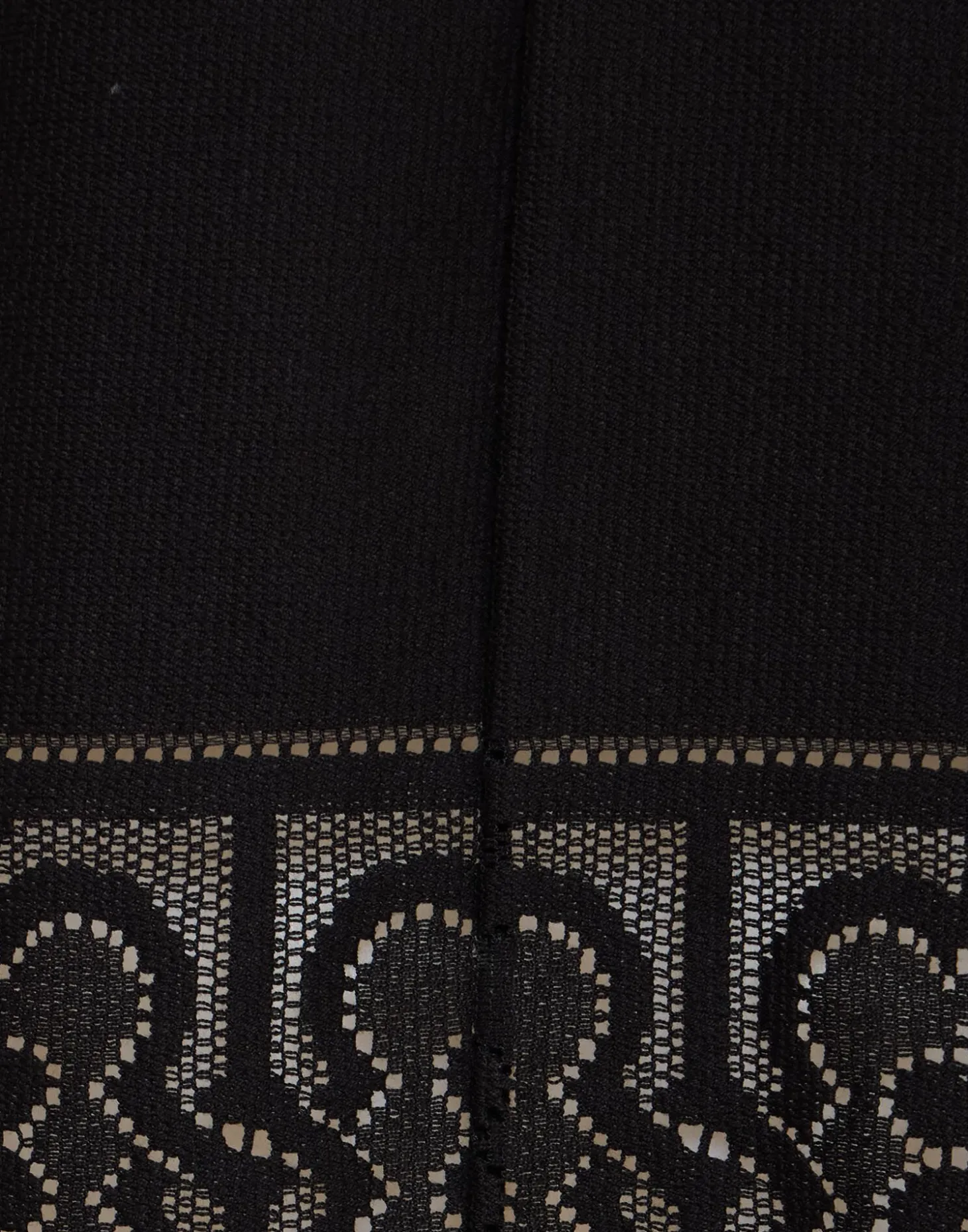 Lacey House T-ShirtSolid Black in Embroidered Cotton