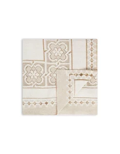 Lacey Large TableclothSolid White Smoke in Embroidered Cotton