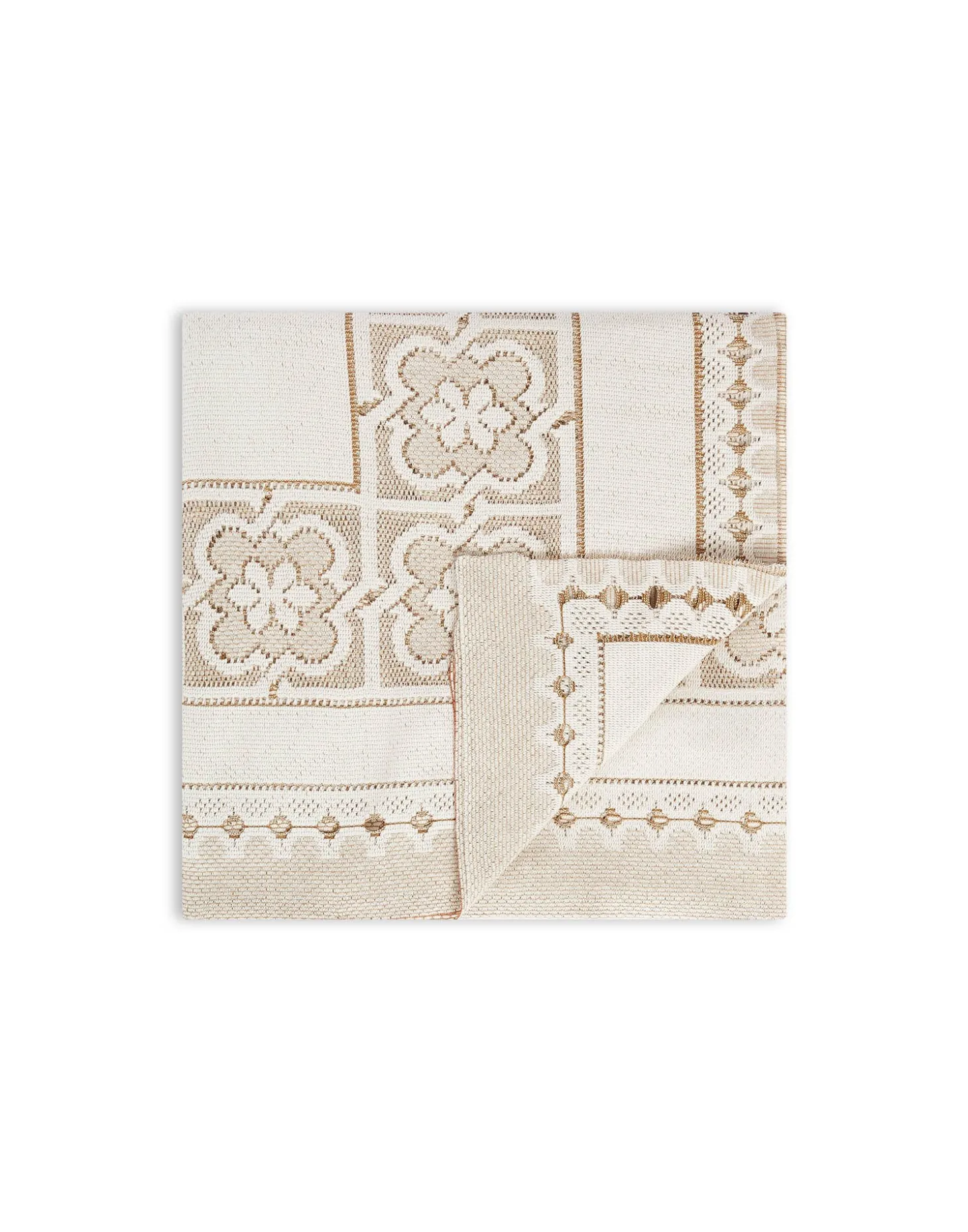 Lacey Large TableclothSolid White Smoke in Embroidered Cotton