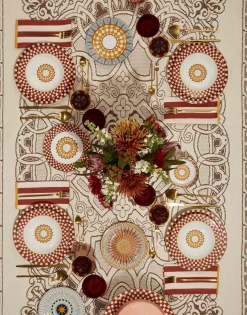 Lacey Large TableclothSolid White Smoke in Embroidered Cotton