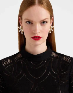 Lacey Make An Exit TopSolid Black in Embroidered Cotton