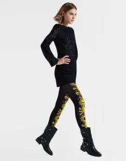 Lacey Mini Supreme Swing DressSolid Black in Embroidered Cotton