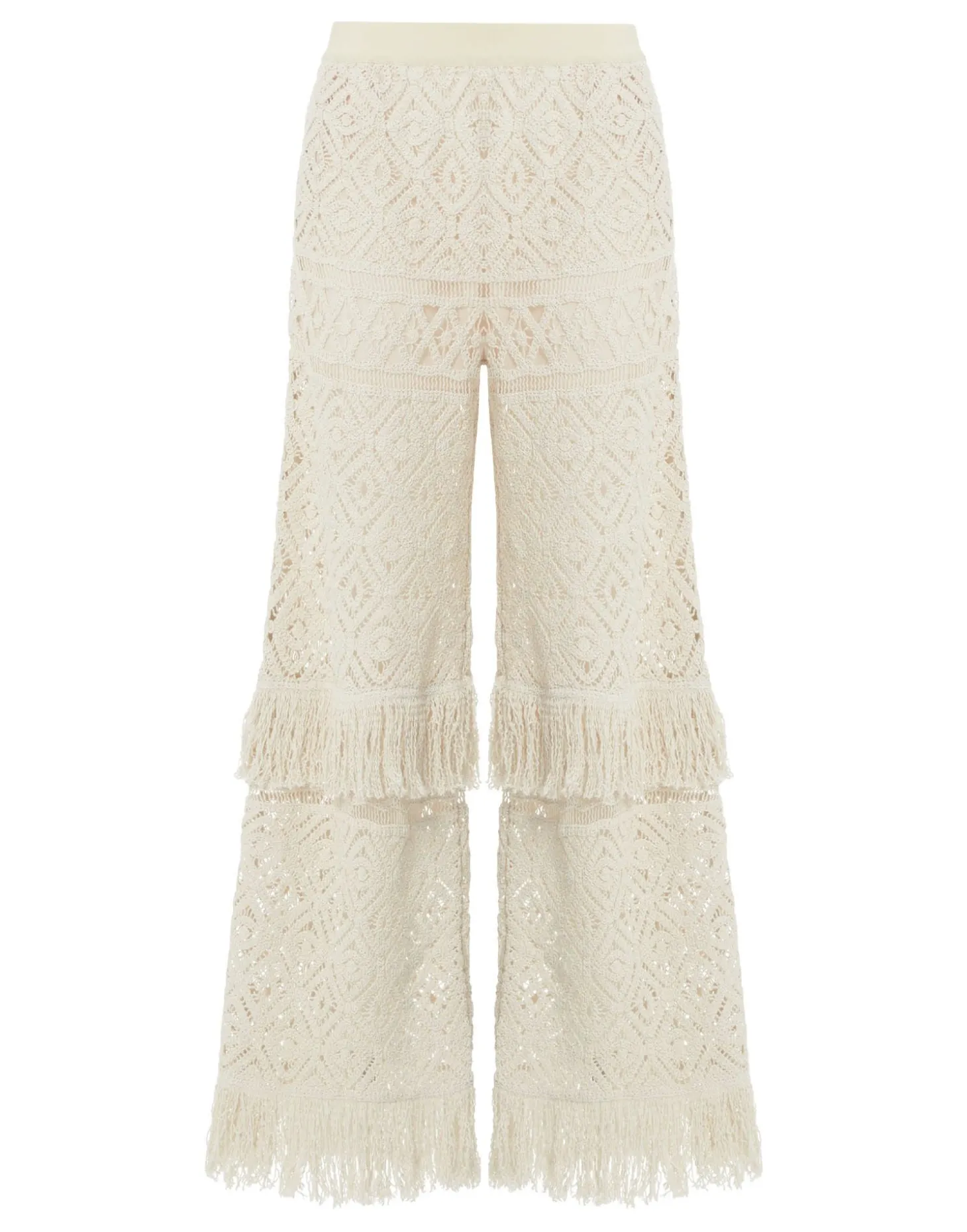 Lacey Palazzo PantsPlaza Cream in Macramé
