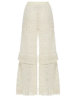 Lacey Palazzo PantsPlaza Cream in Macramé